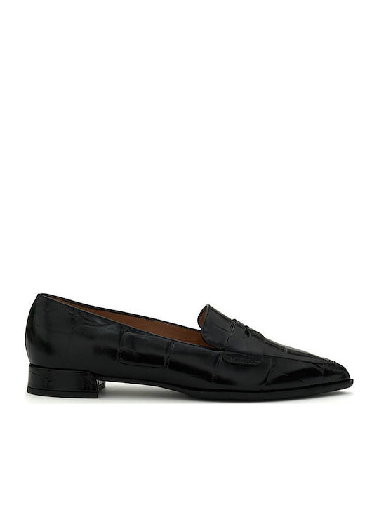 Δερμάτινα Γυναικεία Loafers σε Μαύρο Χρώμα