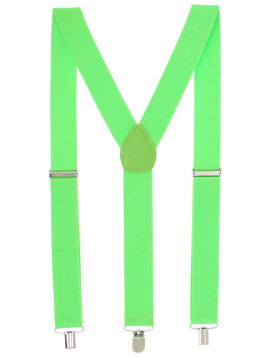Breteli Unisex Adulți Buticcochet Din Material Sintetic Cu Cleme Metalice 35 Mm Verde Aprins Br417