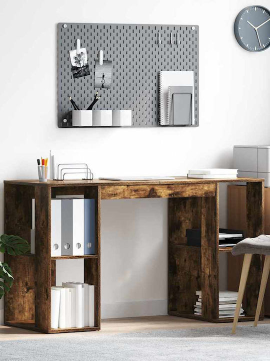 Desk Wooden Smoked Oak 130x50.5x75cm