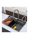Chiuvetă De Bucătărie Drop-In Inox Cu Robinet L75xL46cm Gri