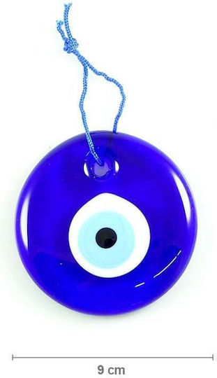 Yakamoz Round Blue Glass Eye Bead No3 Blue Cord Ø 9cm