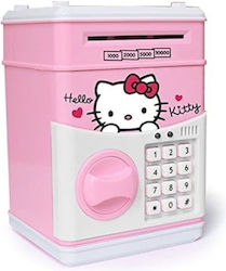 Children's Piggy Bank Hello Kitty Atm Function Pin Code Safe Pink White
