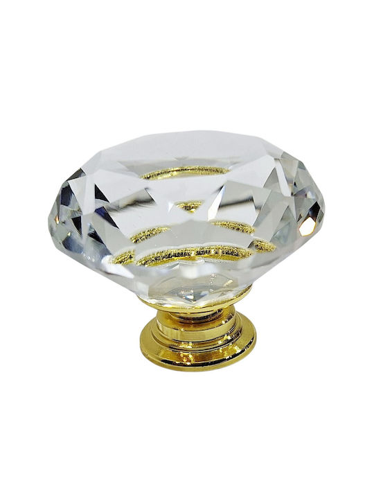 ACM Knob Furniture made of Metallic & Zamak & Crystal Gold-glossy 12022-000-ORO1 1pcs