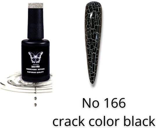 Solo Pro Хибриден Лак за Нокти Black 166 12мл 1бр