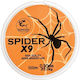 Fir Textile Baracuda Spider X9 100 M 9 Parallel Braided Strands Fluorescent Orange Fishing Filament