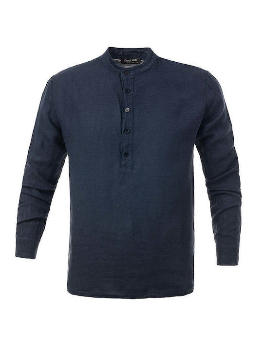 Panda Clothing Langarmbluse Blau 7158-Indigobla...