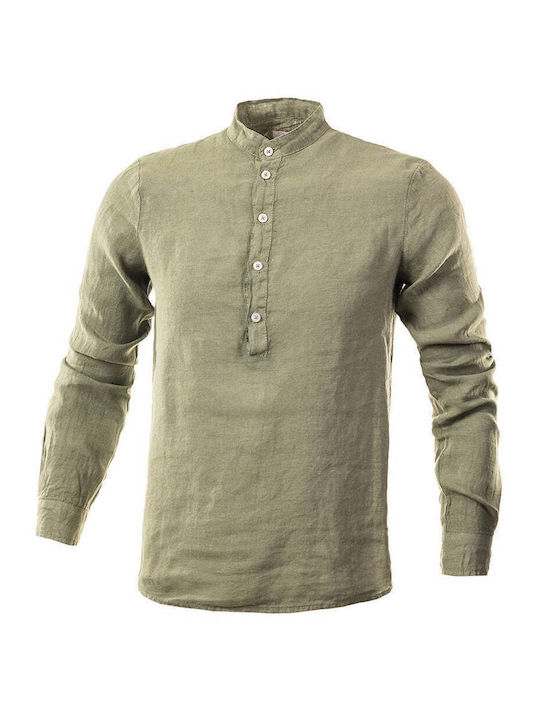 Langarm Herrenbluse Khaki