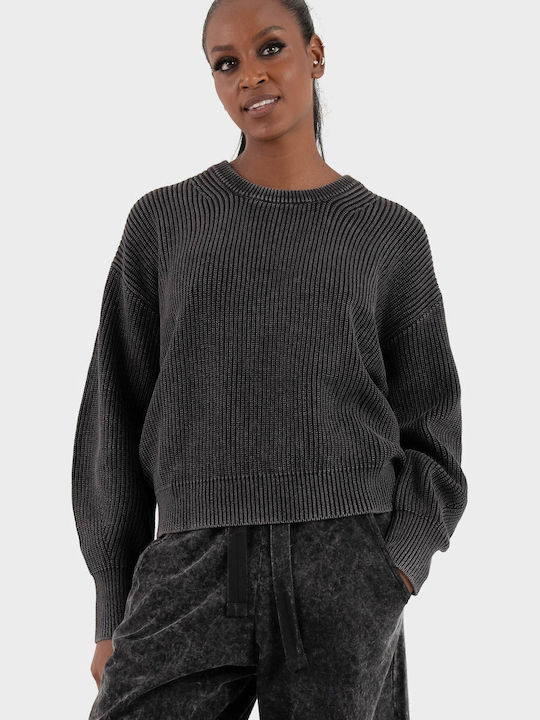 Women's Long Sleeve Cotton Sweater Black