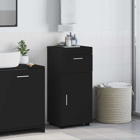 vidaXL Holz Badezimmerschrank B37xT31.5xH82cm Schwarz