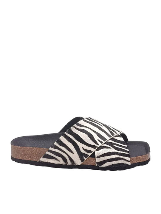 Leather Women's Flat Sandals Anatomic in White Color