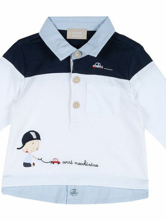 Kids' Shirt Long Sleeve λευκή