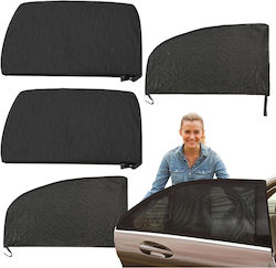 Set 4 Auto-Sonnenschutz Mücken UV Schutz Aus Sehr Elastischem Nylon Stoff Schwarz Set 4 Auto-Sonnenschutz Mücken UV Schutz Aus Sehr Elastischem Nylon Stoff Schwarz
