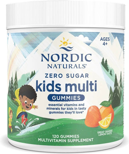 Nordic Naturals Kids Multi Βιταμίνη για τα Μαλλιά, τo Δέρμα & Αντιοξειδωτική δράση 36mg Πορτοκάλι 8gr 120 ζελεδάκια