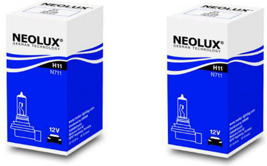 Package 2 X Headlight Bulb H11 12v Pgj19-2 55w Neolux