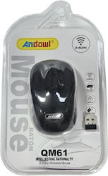 Andowl QM61 Безжичен Мини Мишка Черен