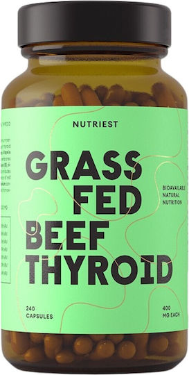 Nutriest Grass Fed Beef Thyroid 400мг Специална Хранителна Добавка 240 капси