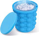 Eiswürfelformen und -tabletts Würfel Kunststoff mit Deckel Blau D8KVDZBBM