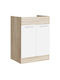 Ντουλάπι Νεροχύτη Sonoma Oak, White 60x46x82εκ.
