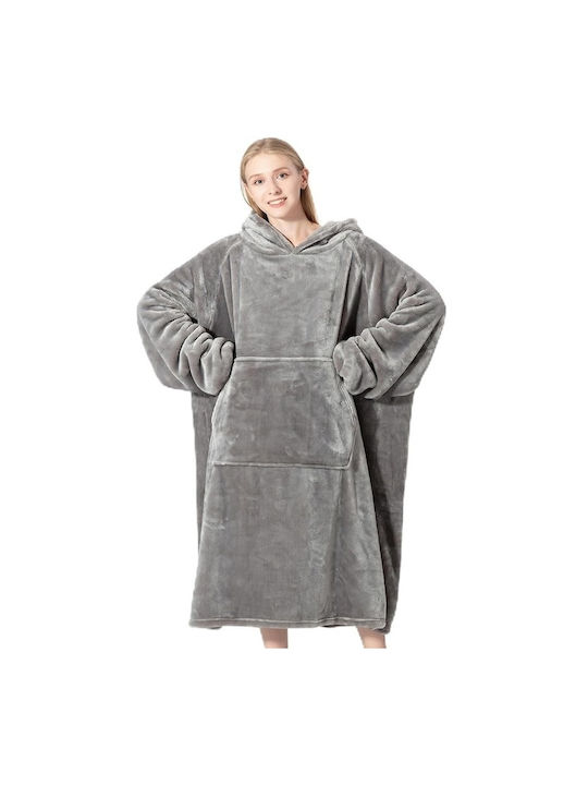Pătură Polar Fleece Cu Mâneci 80x90cm Gri