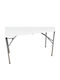 Outdoor Dinner Foldable Table with Plastic Surface and Metal Frame White 123x61x74cm
