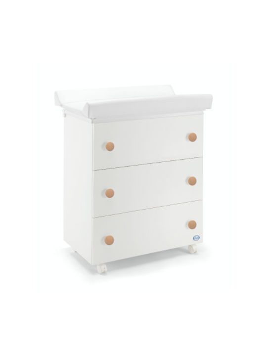 Βρεφική Συρταριέρα με 3 Συρτάρια Λευκή 76x45x90cm