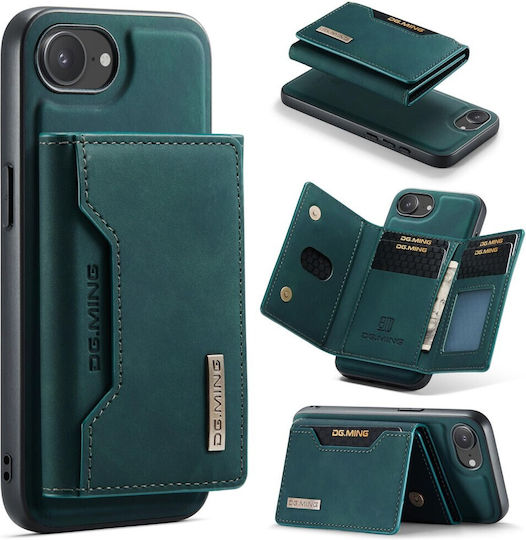 DG.MING Wallet Δερματίνης / Tempered Glass Πράσινο (iPhone 17e / 16e)