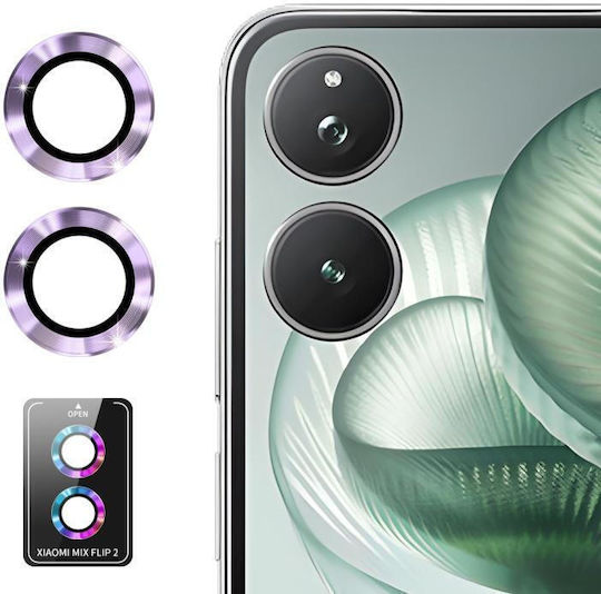 Xiaomi Mix Flip 2 Enkay Hat-prince 9h Rear Camera Lens Aluminium Alloy Tempered Glass Film Light Purple