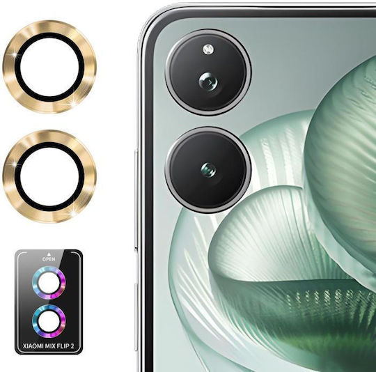 Xiaomi Mix Flip 2 Enkay Hat-prince 9h Rear Camera Lens Aluminium Alloy Tempered Glass Film Gold