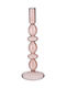 Mica Kerzenhalter Glas in Rosa Farbe 9x27cm 1Stück