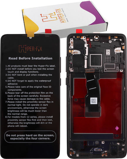 Hyper Fix Screen with Touch Mechanism and Frame for HUAWEI P30 (Black)