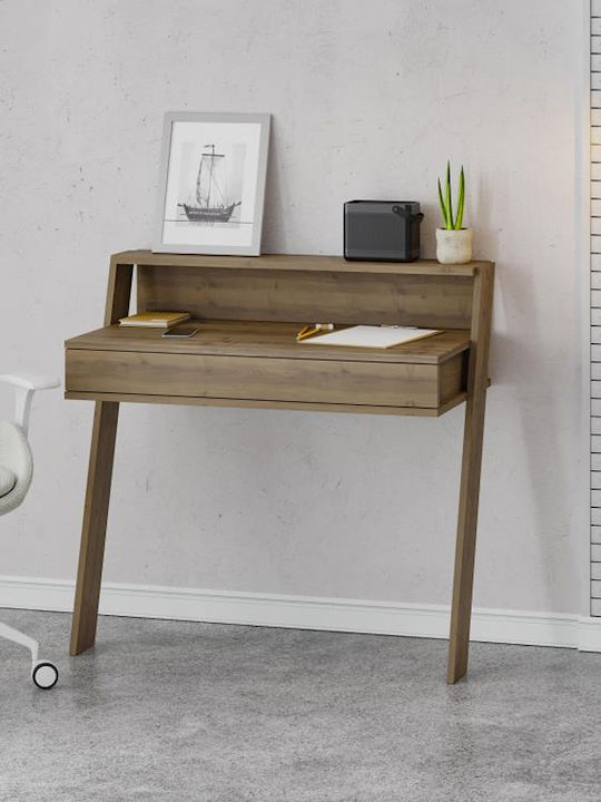 Desk Cowork Wooden Open Walnut 94x50x91cm