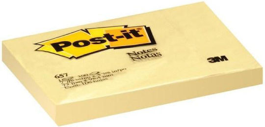 3M Sticky Note Pads in Cube 100 Sheets Yellow 7.6x10.2cm Post-it