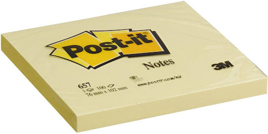 Post-it Αυτοκόλλητα Χαρτάκια Σημειώσεων σε Κύβο Κίτρινα 7.6x10.2εκ.