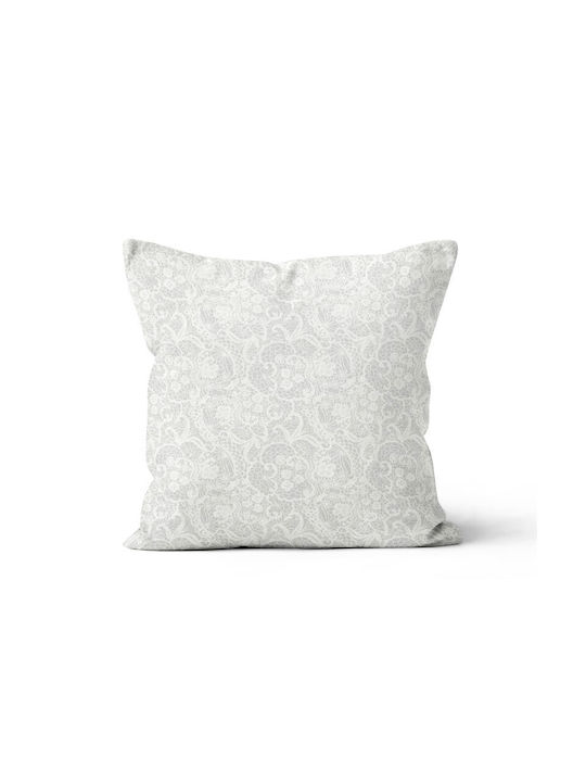 Beauty Home Decorative Pillow Case from 100% Cotton White 45x45cm.