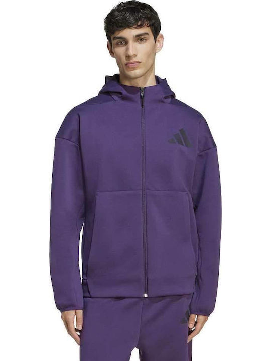 adidas Fullzip Hooded Track Jacket Men's Cardigan Plum KB7124