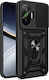 Techsuit Camshield Series Umschlag Rückseite Silikon Schwarz (Poco F7)