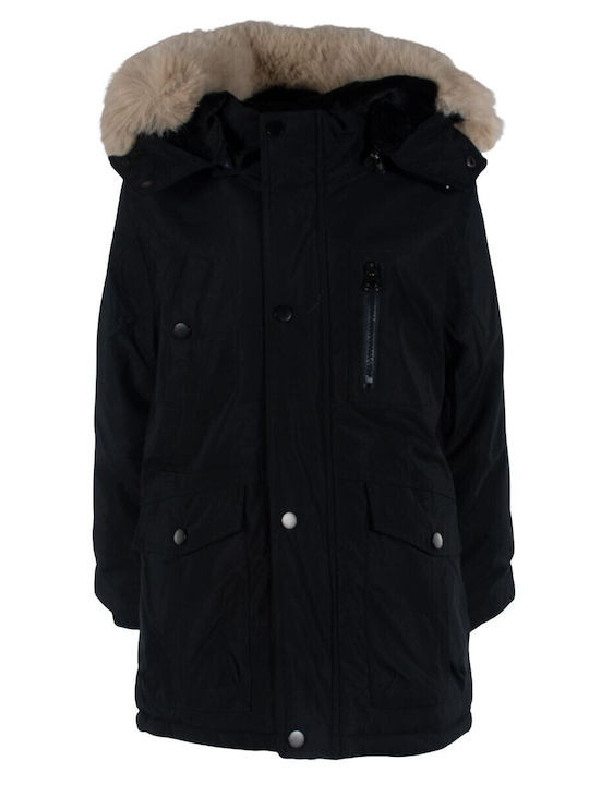 Kids' Parka with Lining & Hood Black
