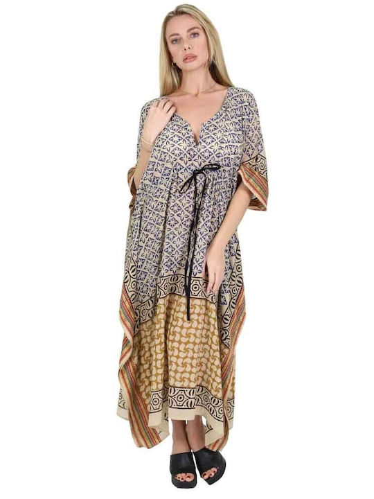 Aquablue Women's Maxi Caftan Beachwear Beige
