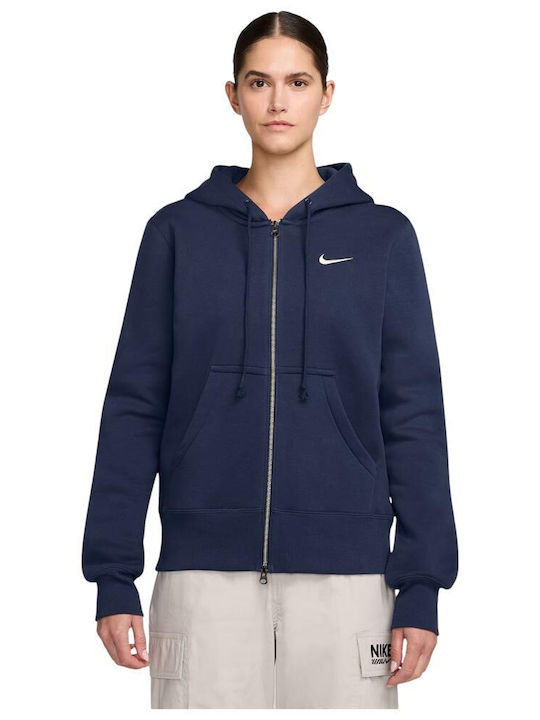 Nike Sportswear Lang Damen Sweatshirtjacke Kapuzen Blau HJ0995-410