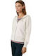 Women's Sweatshirt Jacket Hooded Ecru