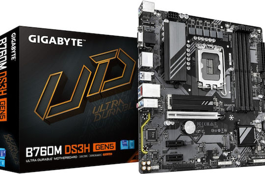 Gigabyte B760M DS3H GEN5 Motherboard Micro ATX με Intel 1700 Socket