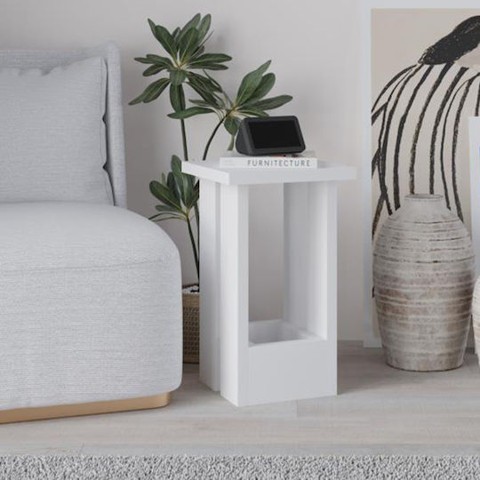 Square Side Coffee Table Tasos Wooden White W30xL30xH50.3cm GP037-0272 1