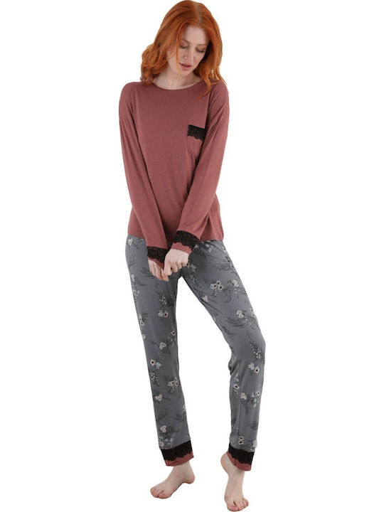 Sevim Winter Damen Pyjama-Set Pastels
