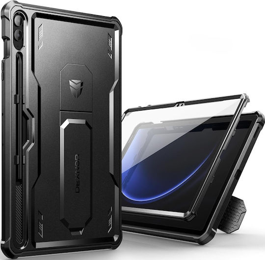 Dexnor Umschlag Rückseite Robust Schware (Galaxy Tab S9 FE+ Plus)