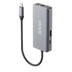 Vidvie USB-C Dockingstation mit HDMI 4K PD Ethernet