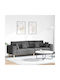 Four Seater Couch Dark Grey 250x77x76 cm