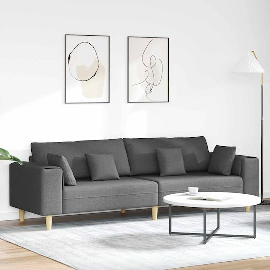 Four Seater Couch Dark Grey 250x77x76 cm