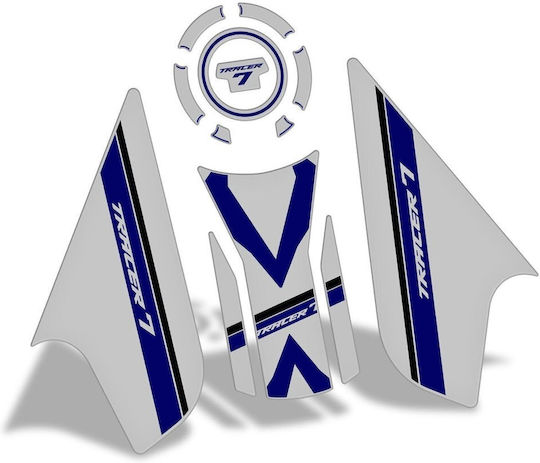 Gpk 3D Tank Protector Set Yamaha Tracer 7 2020-2024 White Blue