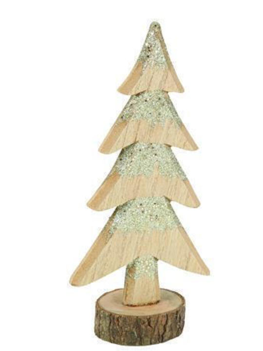 Christmas Decorative Wood Tree 27cm Gold