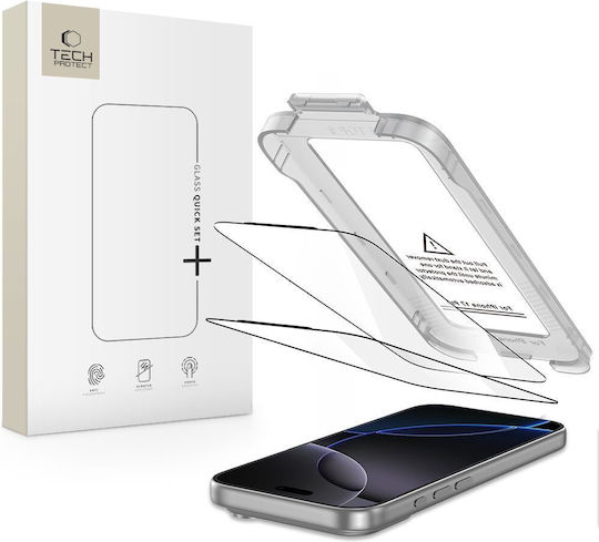 Tech-Protect Quick Set+ Стъклен Протектор Full Face (iPhone 18 Pro Max / 17 Pro Max / 16 Pro Max)